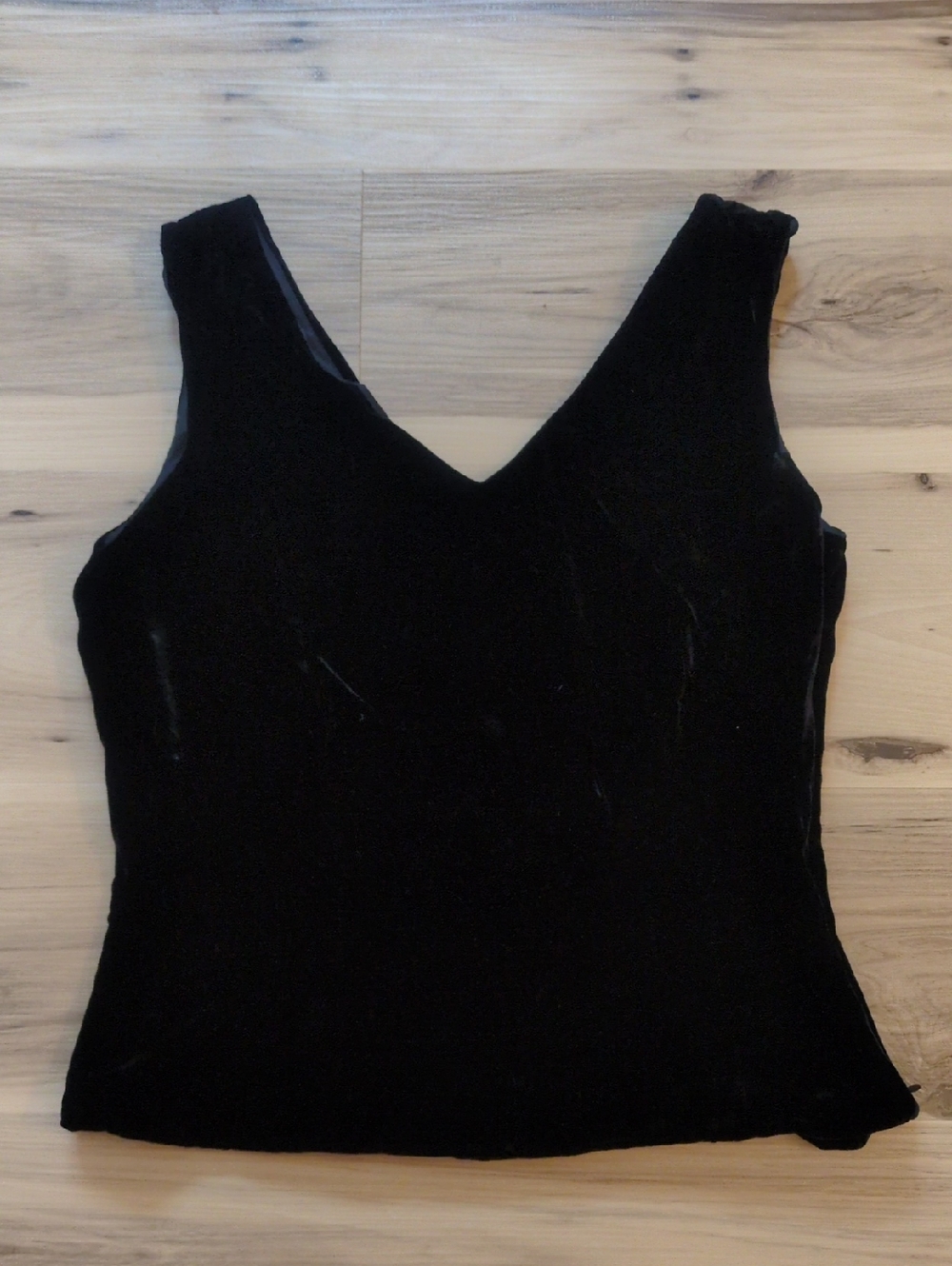 EUC Vintage 90's/Y2K Ann Taylor Rayon/Silk Velvet Tank Black Size 8